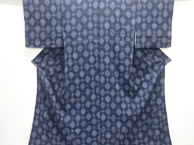 大正ロマン　斜め格子に絣柄着物